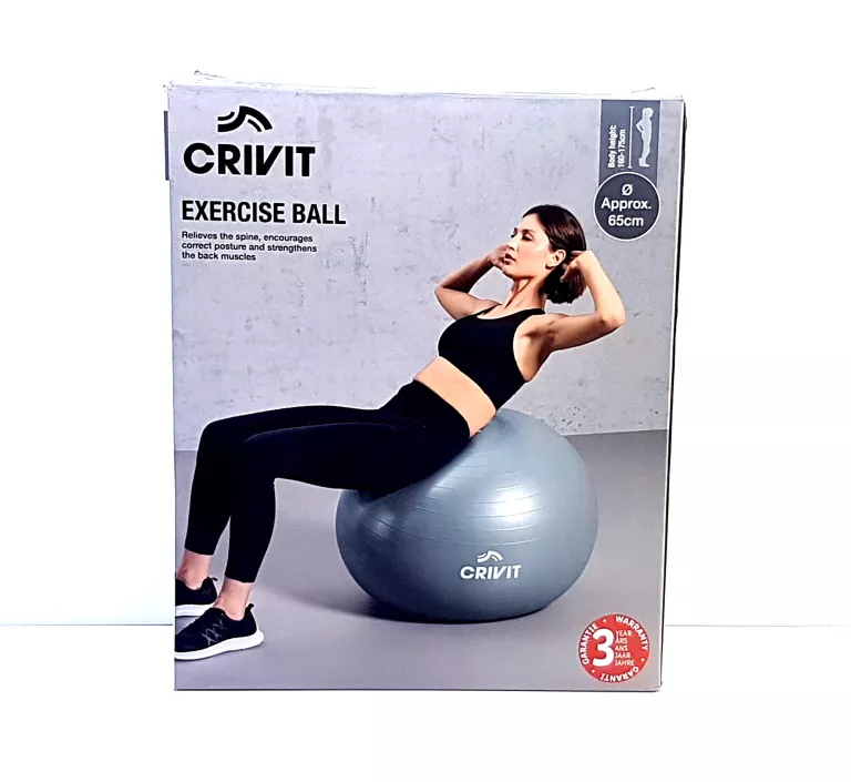 CRIVIT MIĘKKA PIŁKA GIMNASTYCZNA JOGA PILATES O 65 CM