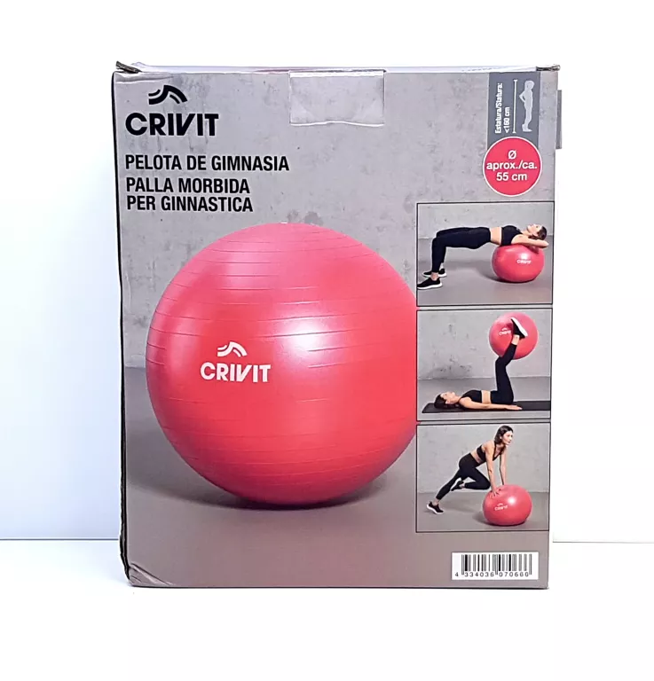 CRIVIT MIĘKKA PIŁKA GIMNASTYCZNA JOGA PILATES O 55 CM