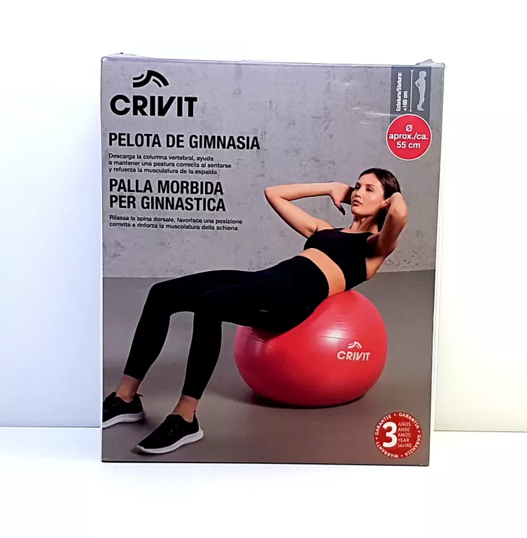 CRIVIT MIĘKKA PIŁKA GIMNASTYCZNA JOGA PILATES O 55 CM