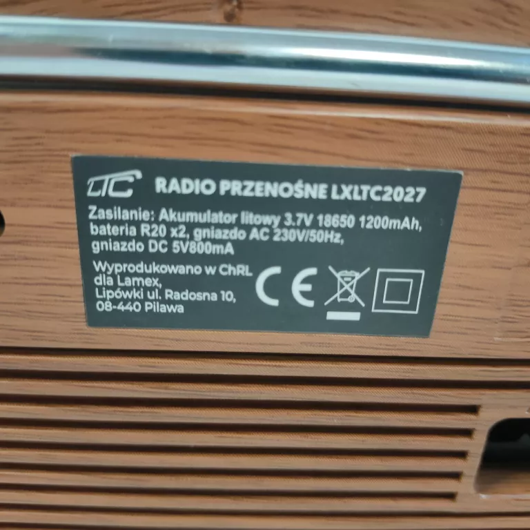 RADIO PRZENOŚNE NIDA LXLTC2027