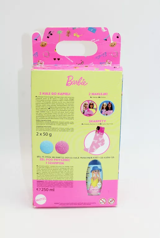 BARBIE ZESTAW KOSMETYKÓW BI-ES KIDS + SKARPETKI ZESTAW UPOMINKOWY PREZENT