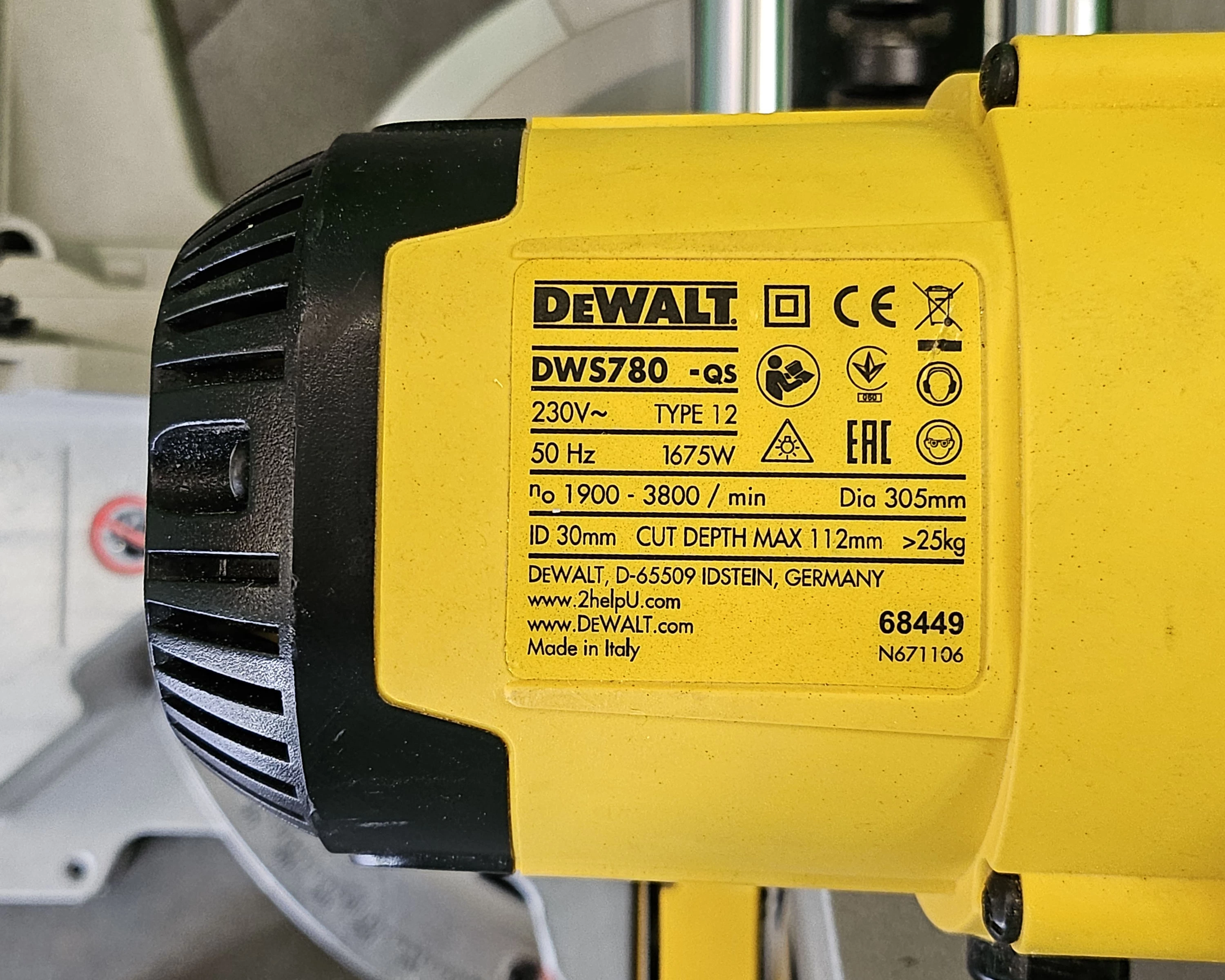 pila-ukosnica-dewalt-dws780-qs-1675w-stelarz-de7023-stan-uzywany