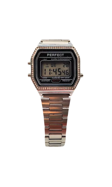 ZEGAREK PERFECT A8032 LCD SREBRNY