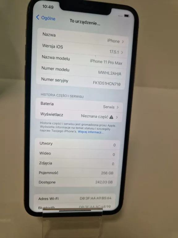 TELEFON IPHONE 11 PRO MAX 256GB "OPIS"