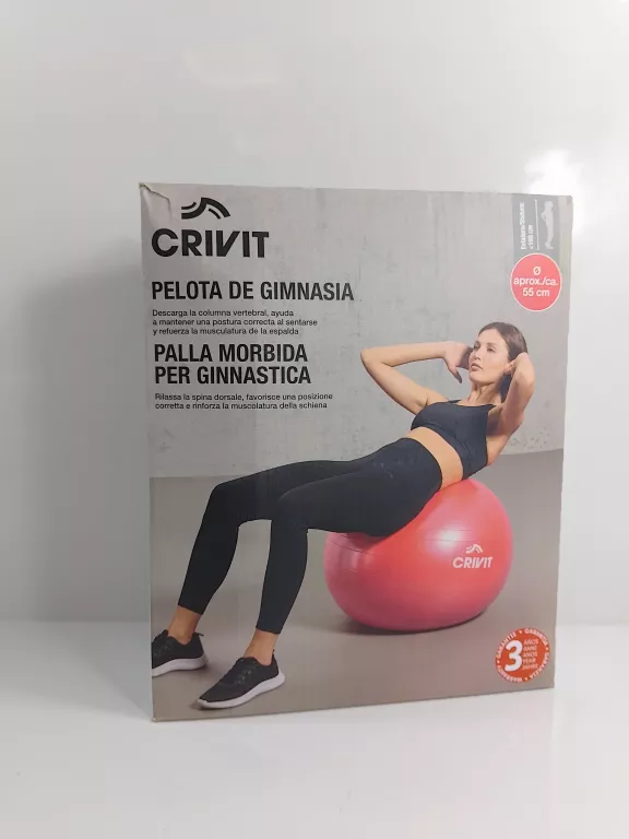 CRIVIT PELOTA DE GIMNASIA PIŁKA GIMNASTYCZNA RÓŻOWA 55CM