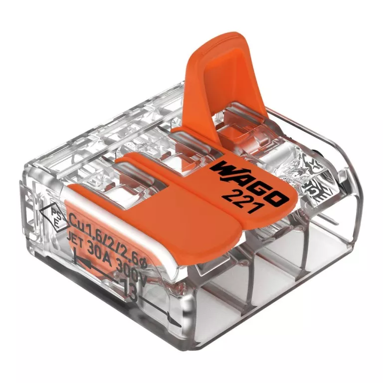 WAGO COMPACT 221-613 SZYBKOZŁĄCZKA 3X 0,5-6,0MM2 UNIWERSALNA 30 SZT