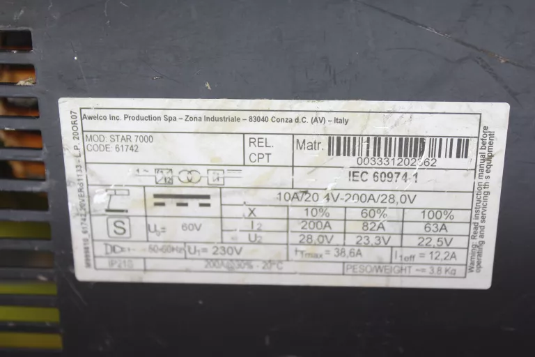 SPAWARKA STANLEY STAR 7000 INVERTER
