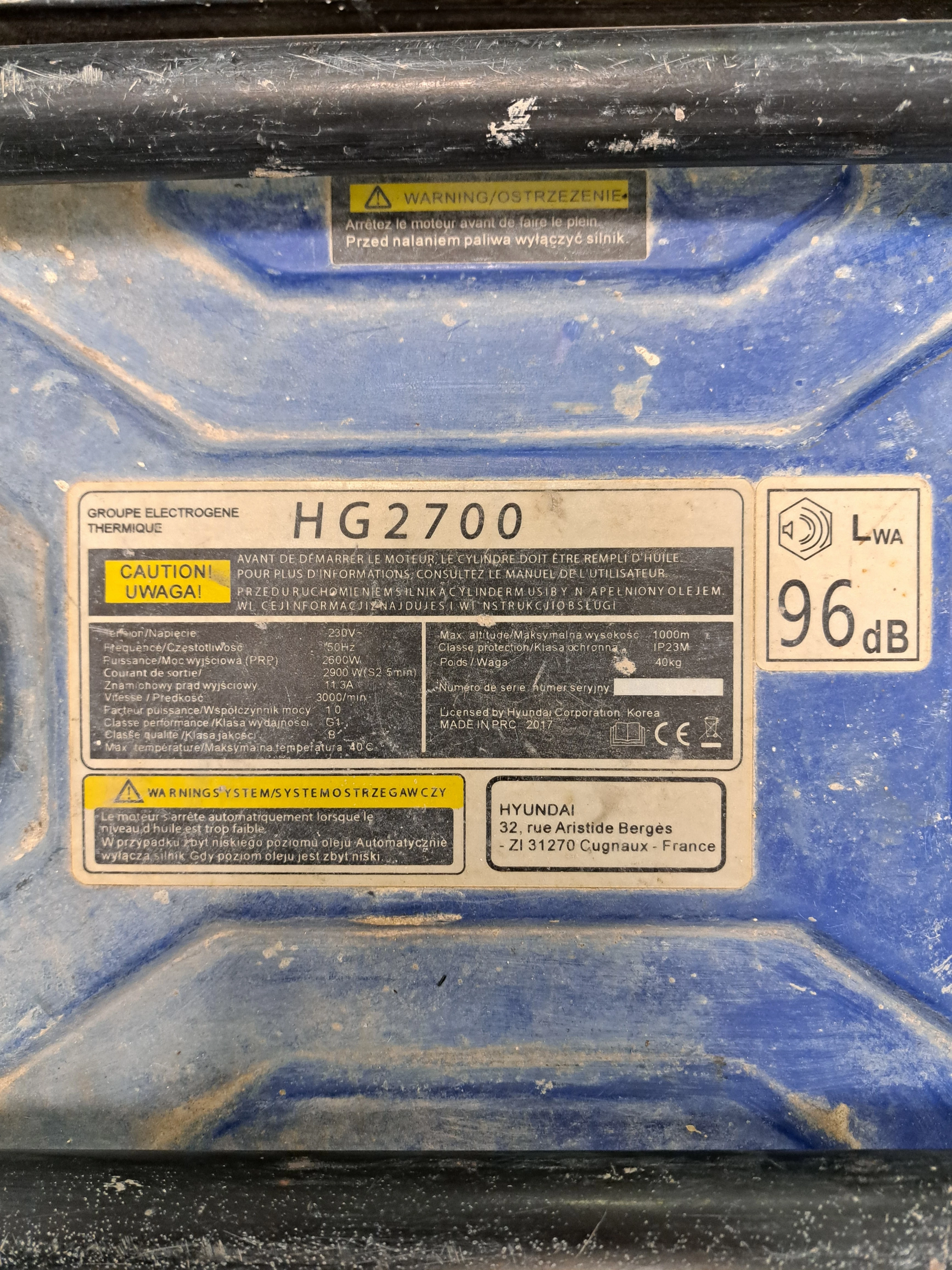 agregat-pradotworczy-hyundai-hg2700-stan-uzywany