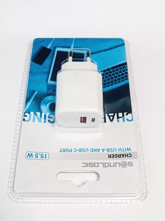 ŁADOWARKA SIECIOWA / KOSTKA SOUNDLOGIC 15,5W USB-A + USB-C