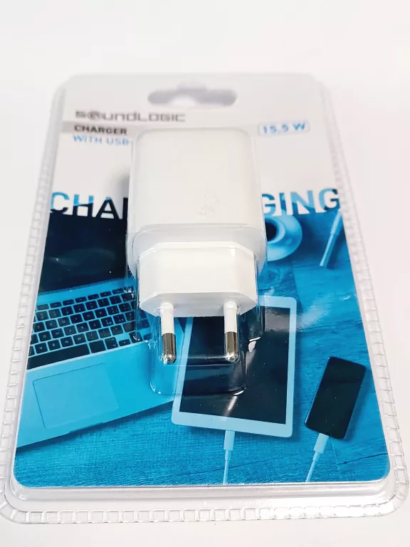 ŁADOWARKA SIECIOWA / KOSTKA SOUNDLOGIC 15,5W USB-A + USB-C