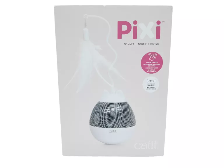 PIXI SPINNER, ZABAWKA KARMIĄCA Z PIÓRKIEM, DLA KOTA