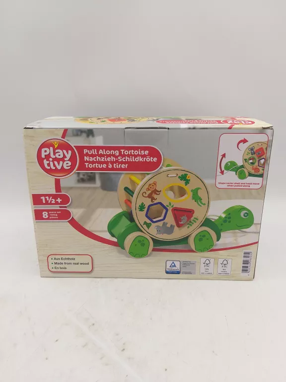 PLAYTIVE ŻÓŁW DO CIĄGNIĘCIA ZABAWKA DREWNO