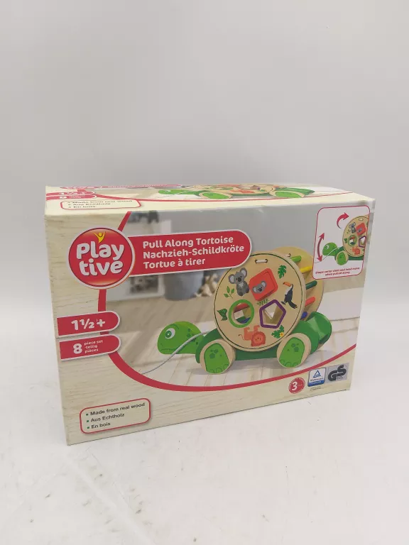 PLAYTIVE ŻÓŁW DO CIĄGNIĘCIA ZABAWKA DREWNO