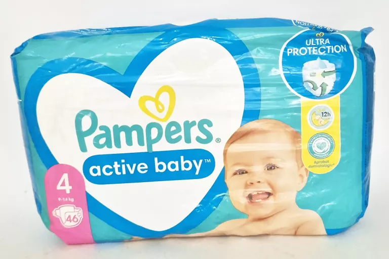 PIELUSZKI PAMPERS ACTIVE BABY ROZMIAR 4 46 SZT