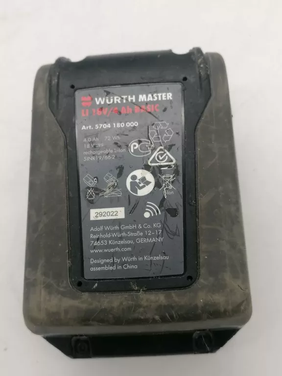 AKUMULATOR WURTH MASTER M-CUBE 18V 4AH