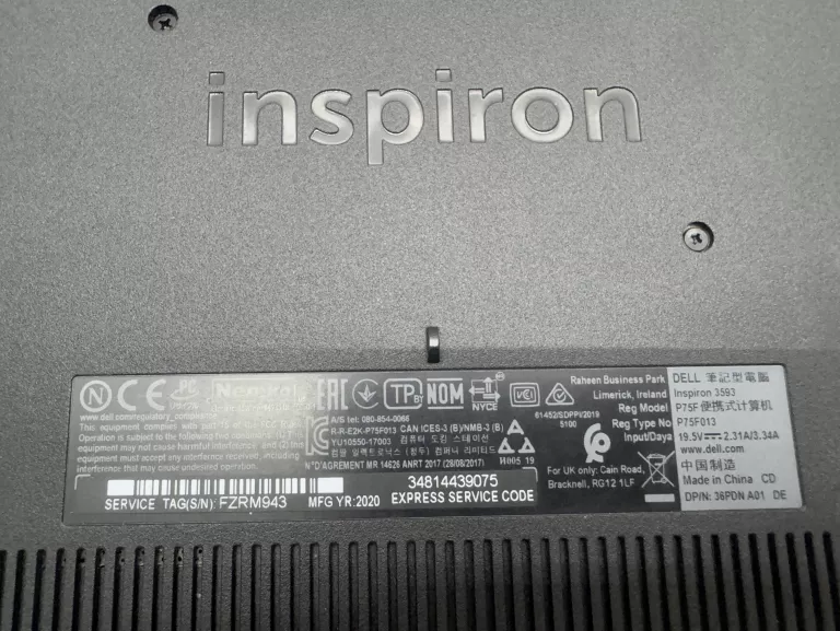 LAPTOP DELL INSPIRON 3593 P75F