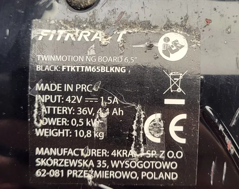 DESKOROLKA ELEKTRYCZNA FITKRAFT TWIN MOTION KOMPLET