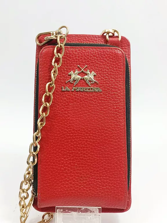 LA MARTINA HERITAGE MOBILE BAG LEATHER 10 CM RED