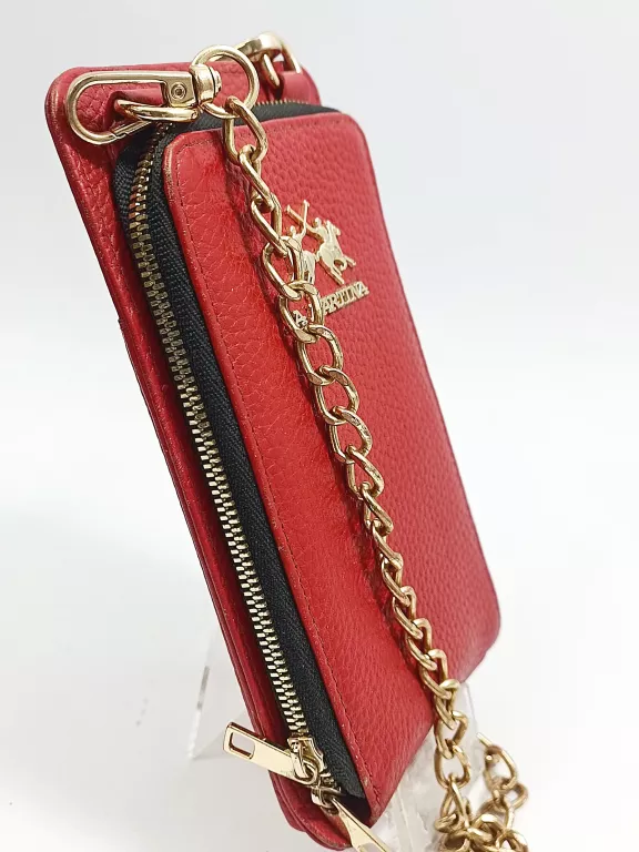 LA MARTINA HERITAGE MOBILE BAG LEATHER 10 CM RED