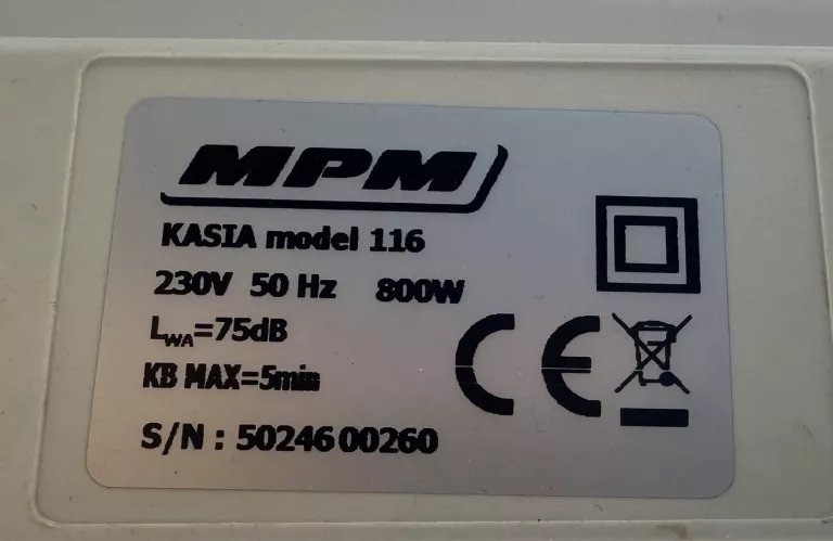 ROBOT KUCHENNY MPM KASIA 116 800W!
