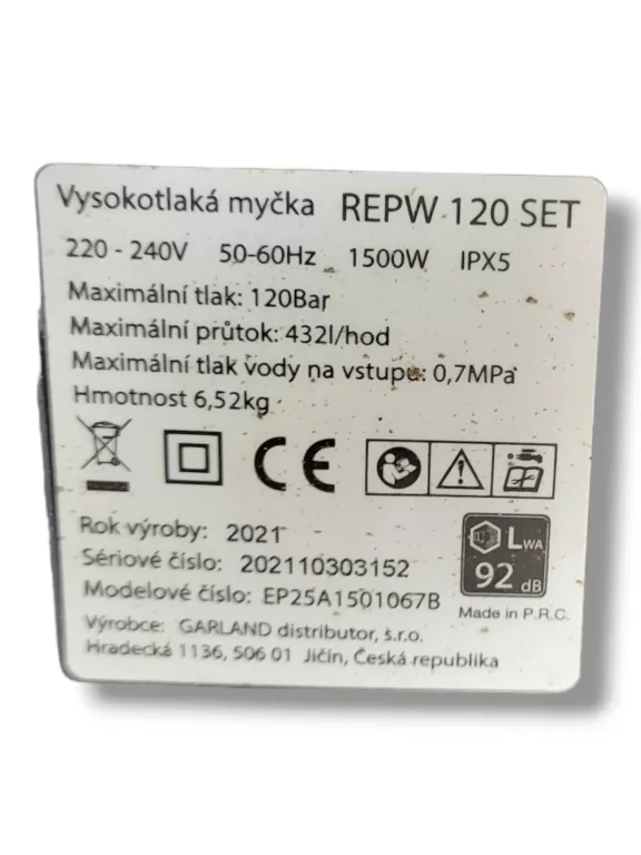 MYJKA CIŚNIENIOWA RIWALL REPW 120
