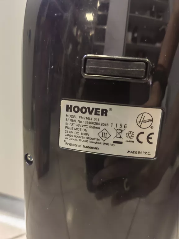 ODKURZACZ PIONOWY FREE MOTION HOOVER FM216LI 011 KOMPLET