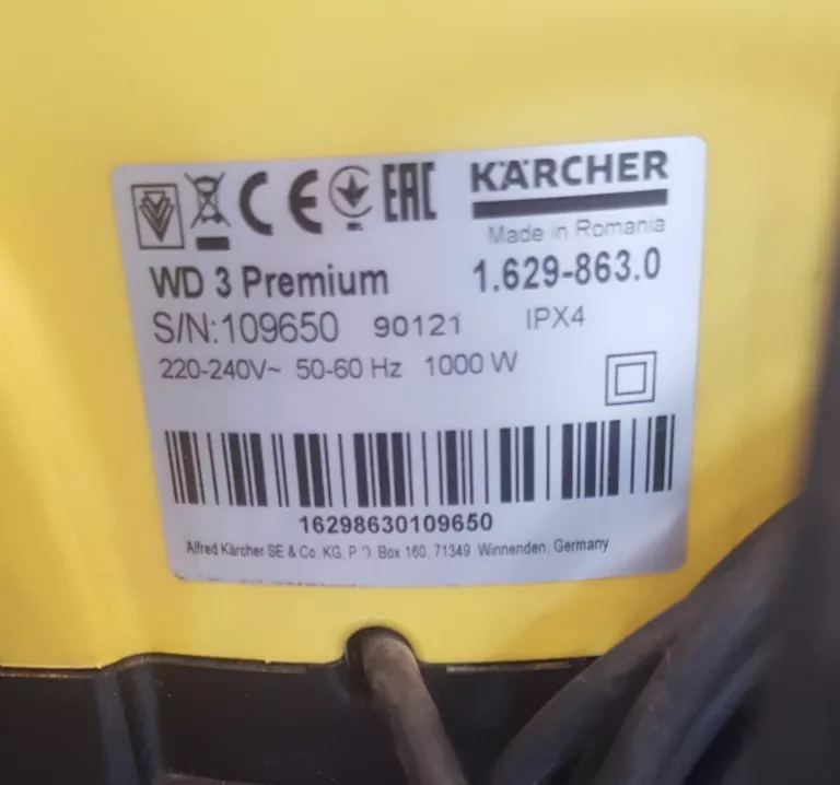 ODKURZACZ WARSZTATOWY KARCHER WD3 PREMIUM