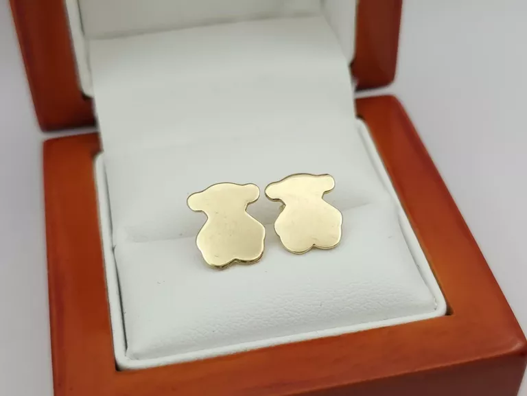 ZŁOTE KOLCZYKI W STYLU TOUS MISIE - 585 14K 1,60G