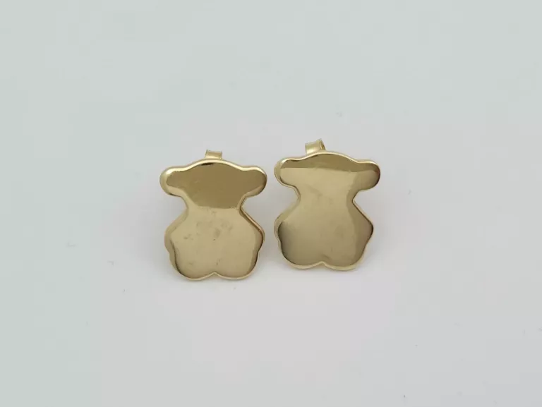 ZŁOTE KOLCZYKI W STYLU TOUS MISIE - 585 14K 1,60G