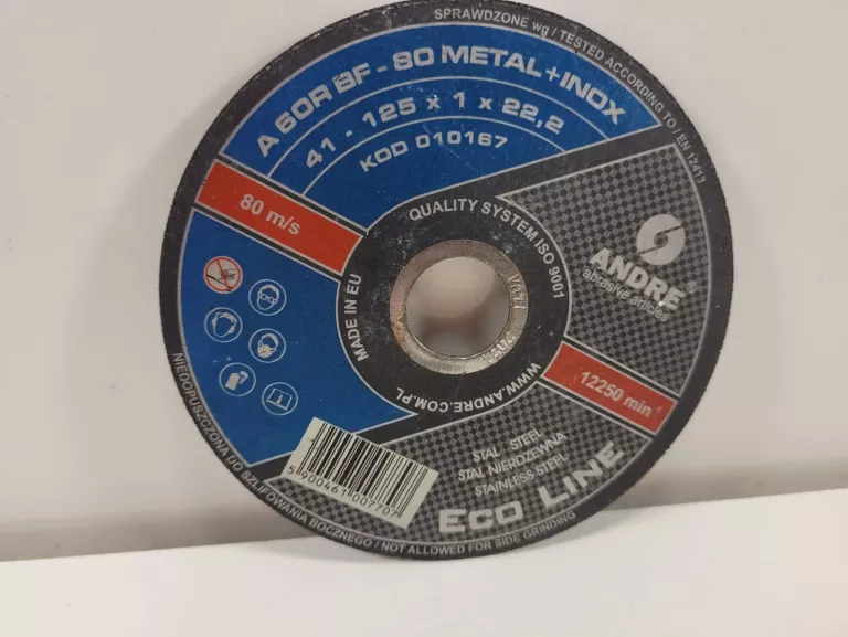 TARCZA DO CIĘCIA METALU 125X1X22,2 MM ANDRE 010167