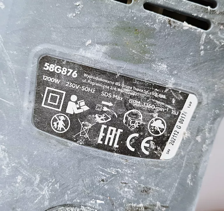 MŁOT WYBURZENIOWY GRAPHITE 58G876 15 J 1200 W