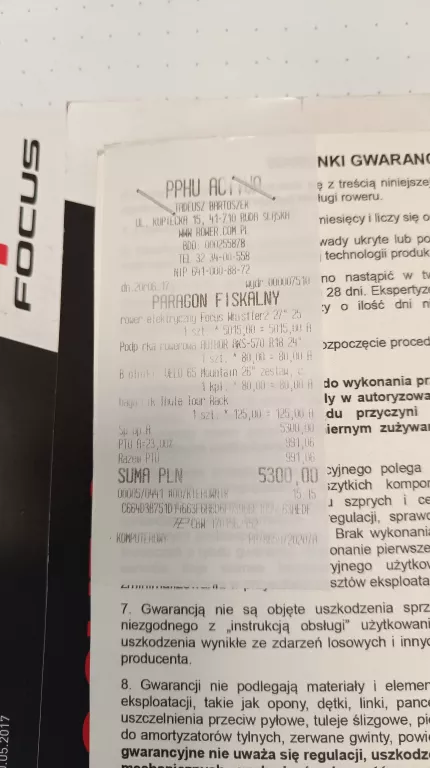 ROWER ELEKTRYCZNY FOCUS WHISTLER 2 27" 25 +LADOWARKA