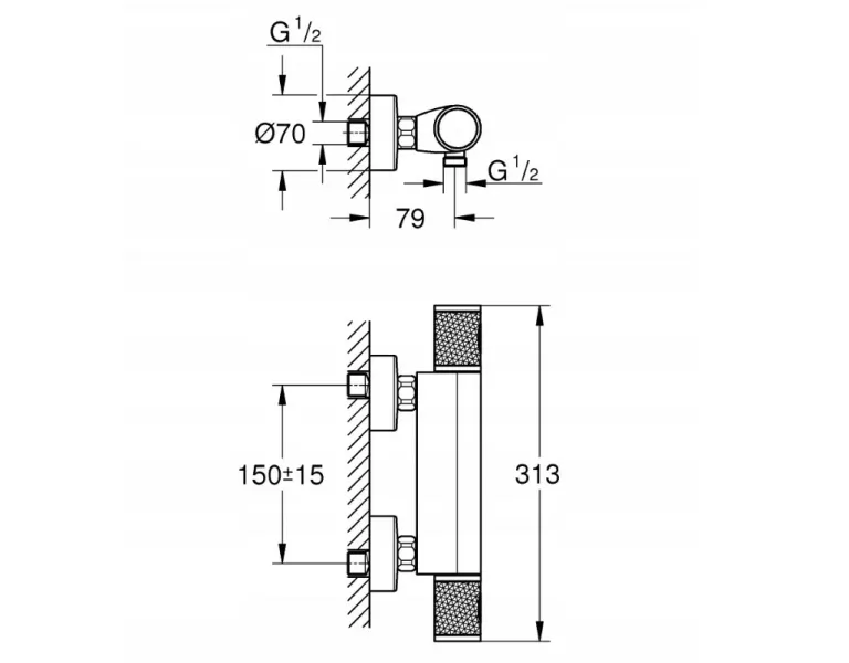 BATERIA PRYSZNIC GROHE PRECISION TERMOSTAT CHROM 34790000