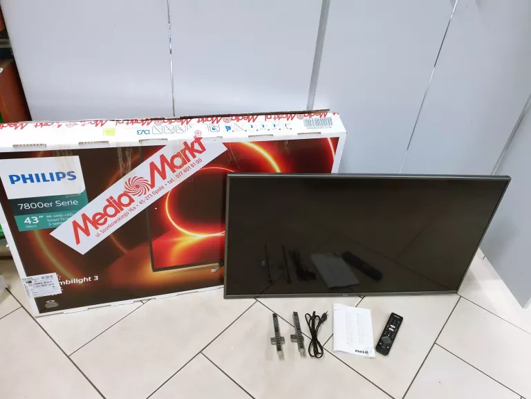 TELEWIZOR PHILIPS 43" 43PUS7805/12 4K UHD, SMART WIFI KOMPLET