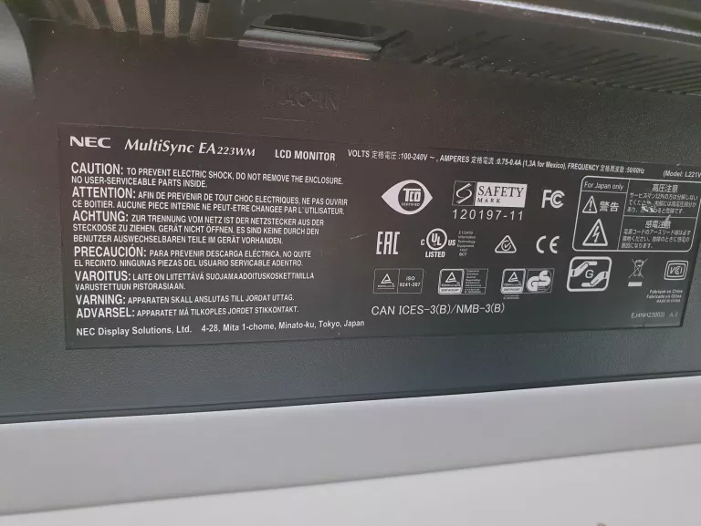 MONITOR NEC MULTISYNC EA223WM CZARNY