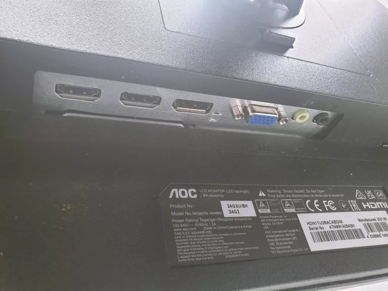 MONITOR AOC 24G2U 23.8" 1920X1080PX IPS 144HZ 1 MS