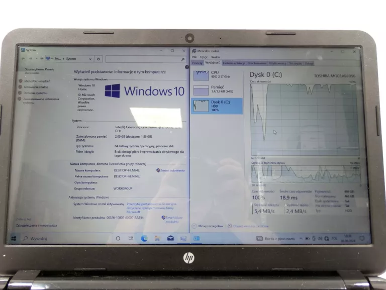 ROZLICZYĆ USZKODZONY HP 15-R093SW 15,6" INTEL CELERON