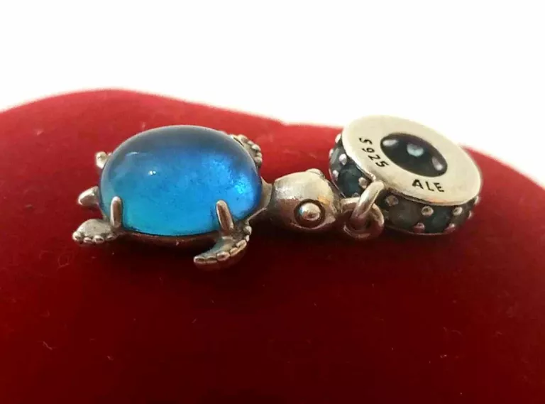 CHARMS PANDORA SREBRNA ZAWIESZKA ŻÓŁW MORSKI MURANO