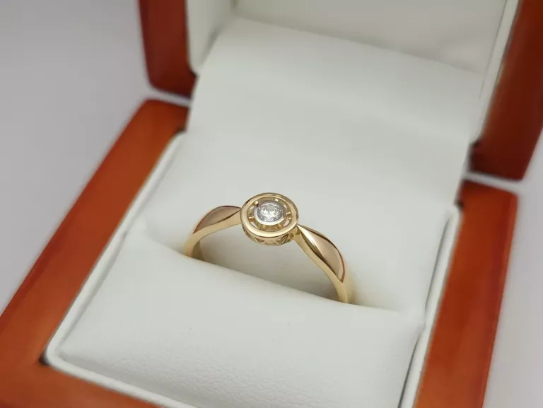 ZŁOTY PIERŚCIONEK - 585 14K R.22 2,85G