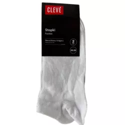 SKARPETKI CLEVE 2PAK 35-38 BIAŁE STOPKI