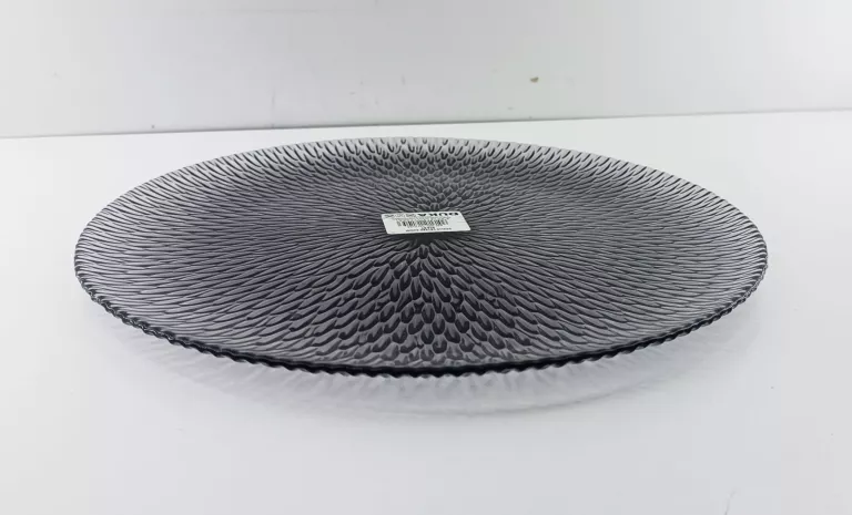 TALERZ DUKA SHELLS 32 CM SZARY SZKŁO
