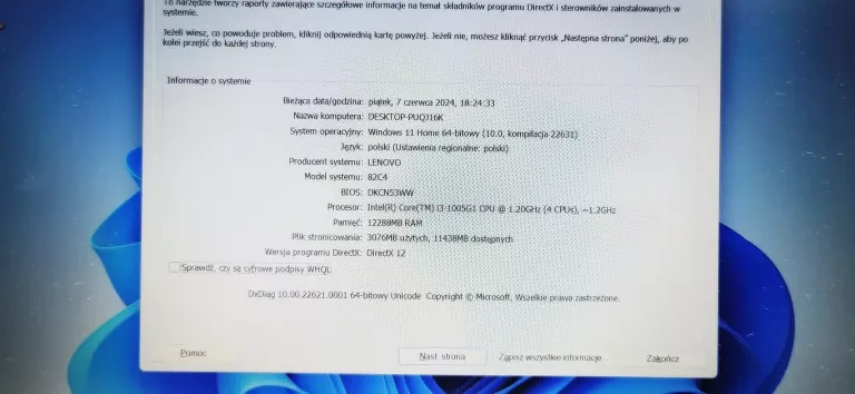 LAPTOP LENOVO V14 I3/12GB/256GB SSD