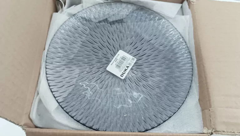 TALERZ DUKA SHELLS 21 CM SZARY SZKŁO 4SZT