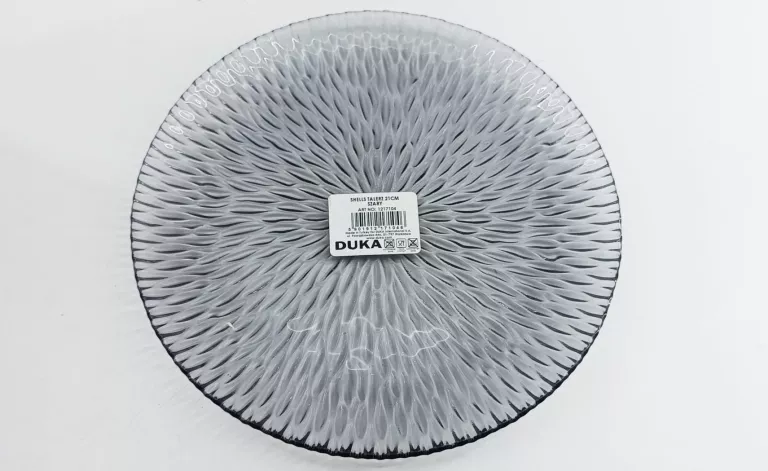 TALERZ DUKA SHELLS 21 CM SZARY SZKŁO 4SZT