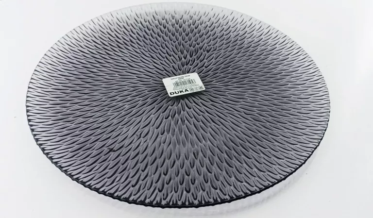 TALERZ DUKA SHELLS 32 CM SZARY SZKŁO