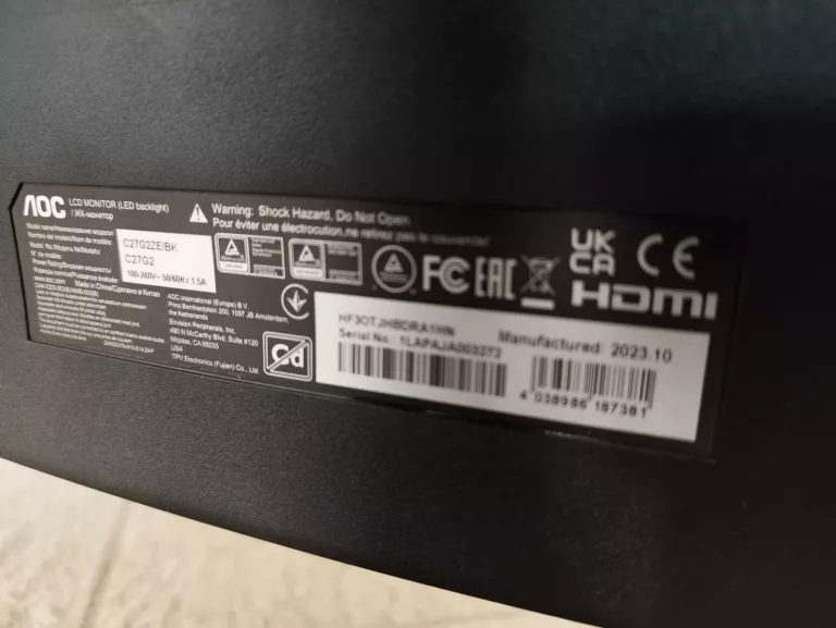 MONITOR GAMINGOWY AOC C27G2ZE PUD