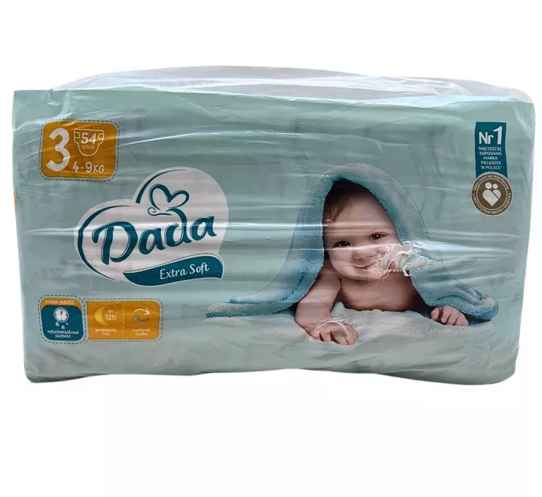 PIELUCHY JEDNORAZOWE DADA EXTRA SOFT 3 MIDI 4-9 KG 54 SZT NEW