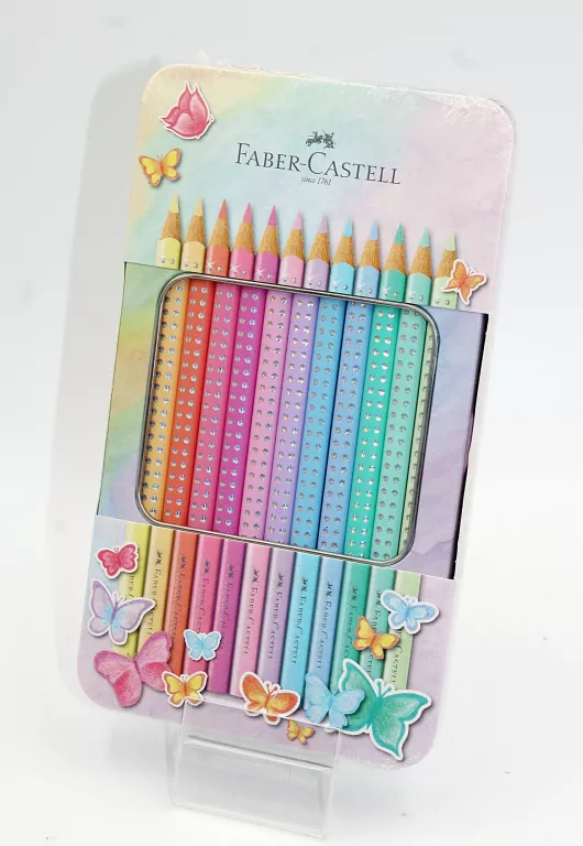 KREDKI OŁÓWKOWE FABER-CASTELL SPARKLE PASTEL 12 KOLORÓW