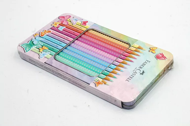 KREDKI OŁÓWKOWE FABER-CASTELL SPARKLE PASTEL 12 KOLORÓW