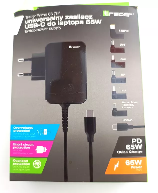 ZASILACZ UNIWERSALNY DO LAPTOPA TRACER 65 7 IN 1